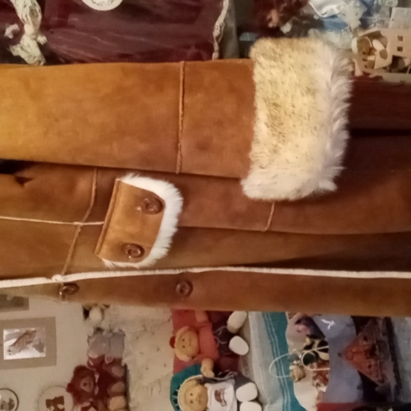 NWT,RARE,Vintage 90s,Beautiful,Penny Lane,Faux Leather & Shearling,Maxi Coat🤎🤎 - Picture 4 of 17